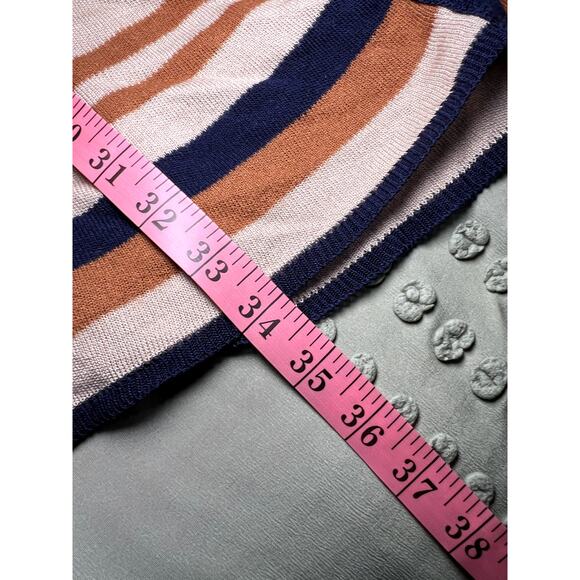 Allison Brittney stripe open front hooded long line cardigan womens small - Picture 6 of 6
